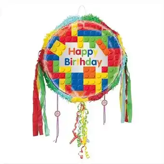 Tesco Building Blocks Happy Birthday Pull String Pinata offer