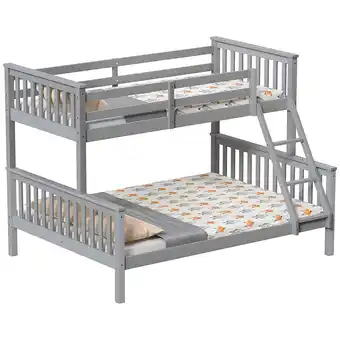 Tesco Vida Designs Milan Triple Sleeper Bunk Bed, 3ft & 4ft6 Bed, Grey, 90 x 190cm & 135 x 190cm offer