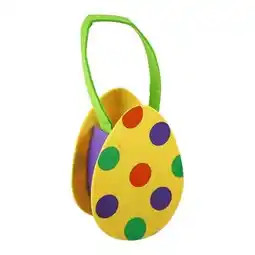 Tesco Colourful Easter Egg Felt Treat Bag 15cm offer