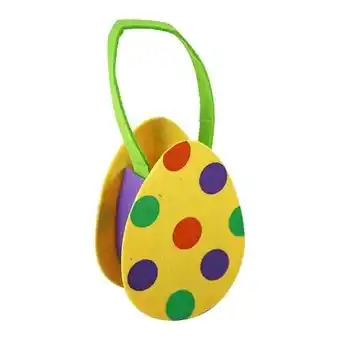 Tesco Colourful Easter Egg Felt Treat Bag 15cm offer