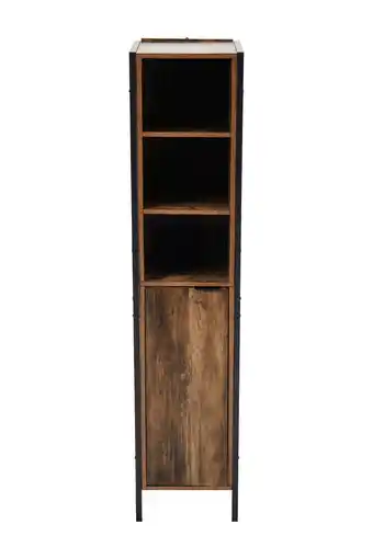 Tesco Living and Home 5-tier Tall Storage Cabinet with Single-door - Walnut Brown 35*30*160cm Brown offer