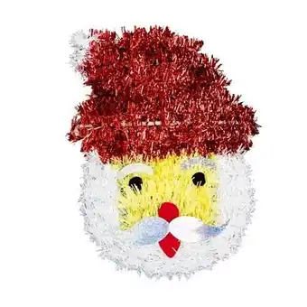 Tesco Christmas Santa Claus Tinsel Plaque Hanging Wall Decoration 30cm offer