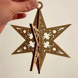 Tesco Star Snowflake Cutout 3D Hanging Christmas Ornament Decoration offer