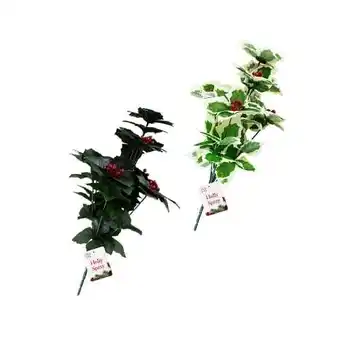 Tesco Assorted Artificial Christmas Holly Spray Decoration 40cm offer