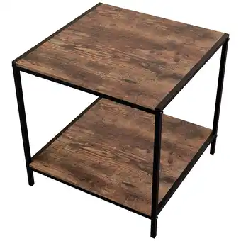 Tesco Vida Designs Brooklyn End Table Industrial Sofa Side Bedside Table, Dark Wood offer