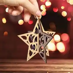 Tesco Star Cutout 3D Hanging Christmas Ornament Decoration offer