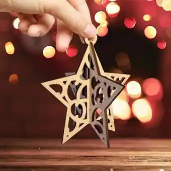 Tesco Star Cutout 3D Hanging Christmas Ornament Decoration offer