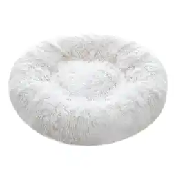 Tesco Living and Home 60cm Round Donut Plush Dog Cuddler Bed, White White | M offer