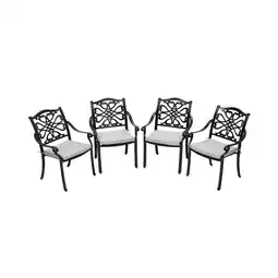 Tesco Living and Home Aluminum Outdoor Patio Dining Armchair with Cushion x4 offer