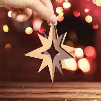 Tesco 8 Point Star Cutout 3D Hanging Christmas Ornament Decoration offer