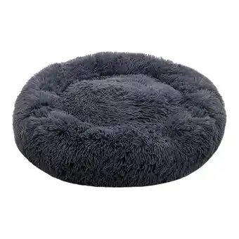 Tesco Living and Home 60cm Round Donut Plush Dog Bed, Dark Grey Grey | M offer