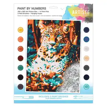 Tesco Artiste Paint By Numbers, Resting Leopard, MultiColoured, Single Pack offer