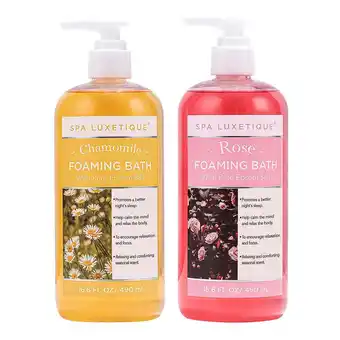 Tesco Living and Home Rose & Chamomile Scent Foaming Bath with Pure Epsom Salt Pink offer