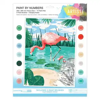 Tesco Artiste Paint By Numbers, Tropical Flamingo, MultiColoured, Single Pack offer