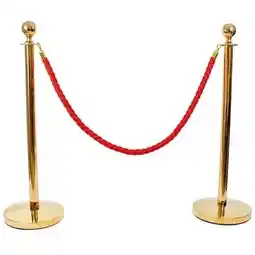 Tesco 2 Prestige Brass Poles With 1 Red Braided Rope offer