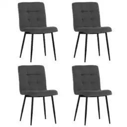 Tesco Living and Home 4 Pcs Modern Frosted Velvet Dining Chairs - Grey offer