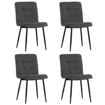 Tesco Living and Home 4 Pcs Modern Frosted Velvet Dining Chairs - Grey offer