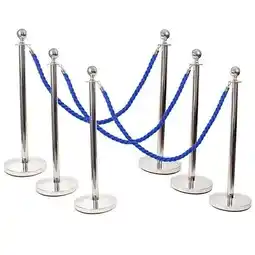 Tesco 6 Prestige Chrome Poles With 4 Blue Braided Ropes offer