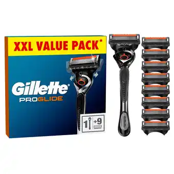 Tesco Gillette ProGlide Value Pack: Mens Razor + 9 Blade Refills offer