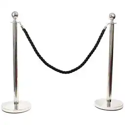 Tesco 2 Prestige Chrome Poles With 1 Black Braided Rope offer