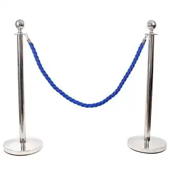 Tesco 2 Prestige Chrome Poles With 1 Blue Braided Rope offer