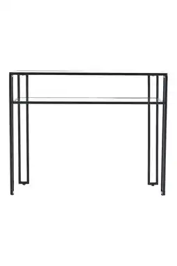 Tesco Living and Home Modern Multi-functional Tempered Glass Console Table Black offer