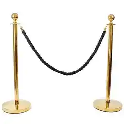 Tesco 2 Prestige Brass Poles With 1 Black Braided Rope offer