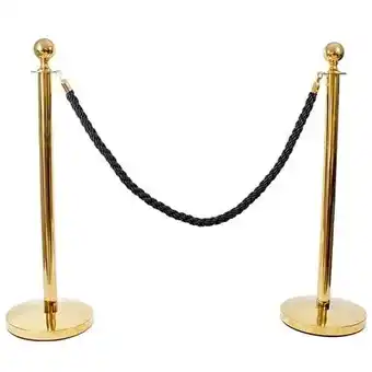 Tesco 2 Prestige Brass Poles With 1 Black Braided Rope offer