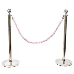 Tesco 2 Prestige Chrome Poles With 1 Pink Braided Rope offer