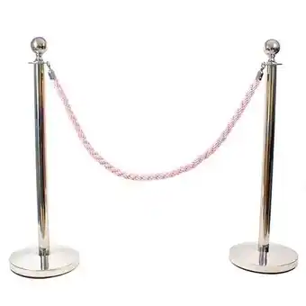 Tesco 2 Prestige Chrome Poles With 1 Pink Braided Rope offer