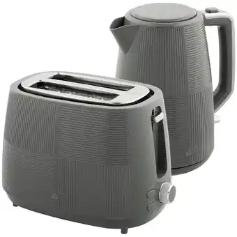 Tesco HOMCOM 1.7L Fast Boil Electric Kettle and 2 Slice Water Toaster Grey offer