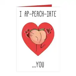 Tesco I Ap-Peach-Iate You Valentines Card with Envelope offer