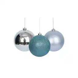 Tesco Light Blue Shatterproof Christmas Baubles 3cm - Pack of 12 offer