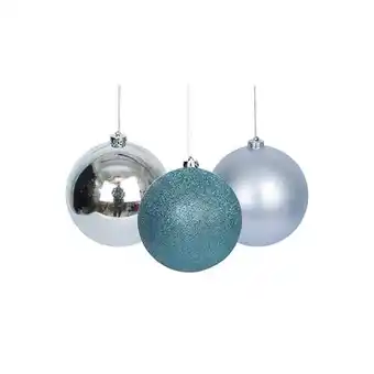 Tesco Light Blue Shatterproof Christmas Baubles 3cm - Pack of 12 offer