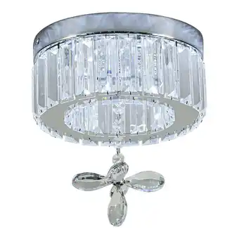 Tesco Living and Home Modern Round Crystal Ceiling Light withl Pendant Chrome offer