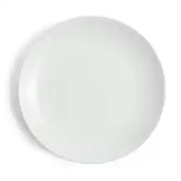 Tesco Glim Glam Dinner Plates Set 10.5” Porcelain White 6pc Set Coupe White offer