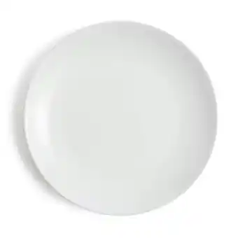 Tesco Glim Glam Dinner Plates Set 10.5” Porcelain White 6pc Set Coupe White offer