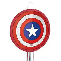 Tesco Captain America Shield Avengers 3D Pull String Pinata 46cm offer