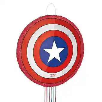 Tesco Captain America Shield Avengers 3D Pull String Pinata 46cm offer