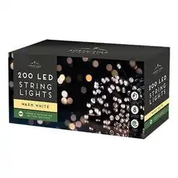 Tesco 200 Warm White LED Battery Operated String Lights 20m offer