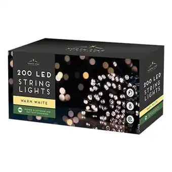 Tesco 200 Warm White LED Battery Operated String Lights 20m offer