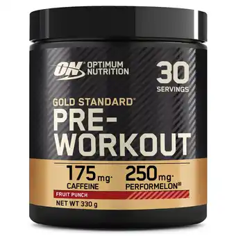 Tesco Optimum Nutrition Gold Standard Pre-Workout Supplement - Fruit Punch 330g offer