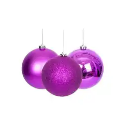 Tesco Purple Shatterproof Christmas Baubles 3cm - Pack of 12 offer