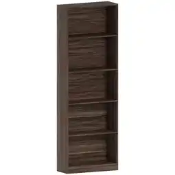 Tesco Vida Designs Cambridge 5 Tier Extra Large Bookcase Display Storage, Walnut offer