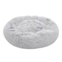 Tesco Living and Home 60cm Round Donut Plush Dog Cuddler Bed, Grey White Grey | M offer