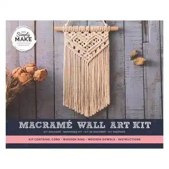 Tesco Simply Make Macrame, Wall Art, Single Craft Kit offer