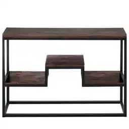 Tesco Living and Home Industrial Style Storage Console Table - 120*30*80cm Brown offer