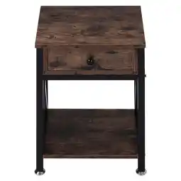 Tesco Living and Home Direct Rustic X Framed Wooden Side Table for Living Room Brown offer