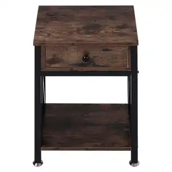 Tesco Living and Home Direct Rustic X Framed Wooden Side Table for Living Room Brown offer