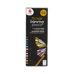 Tesco Deco Time 12 Black Wood Pastel Colouring Pencils offer